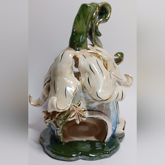 Blue Sky Fairy Lily Blossom Flower House Tealight Candle Holder 7" - Picture 6 of 6